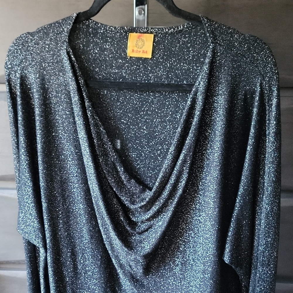 Ruby Rd. Black Fairy Sparkle Cowl Neck Top ๐ธ๐ธ๐ธ๐ธ๐ธ๐ธ๐ธ๐ธ๐ธ๐ธ๐ธ๐ธ๐ธ๐ธ๐ธ๐ธ๐ธ๐ธ - Picture 3 of 12